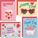 S&O Fun Happy Valentines Day Cards - Set of 24 Valentine Cards Boxed with Envelopes - Notes for Grandma, Kids, Friends & Family - Love Notes for Him & Her - Greetings with Assortment Box