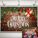 Merry Christmas Backdrop Xmas Wood Wall Photography Background Winter Holiday New Year Eve Indoor Outdoor Party Supplies (7x5FT)
