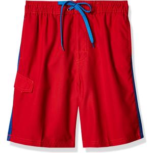 Kanu Surf Boys' Reflection Quick Dry UPF 50+ Beach Swim Trunk (7, Tivoli Red)