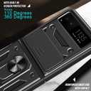 Compatible with Motorola Razr 2023 Bracket Shell,with Slide Camera Lens Cover Compatible with Motorola Razr 40 5G 2023 XT2323-1 XT2323-3 XT2323-4 XT2323-7 Case Black