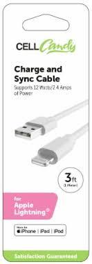 PP CCY LIGHTNING CABLE PKGD WHT 3ft