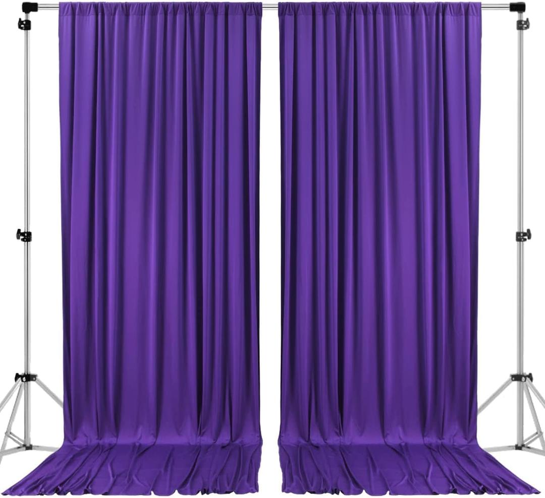 AK TRADING CO. 10 feet x 10 feet Purple IFR Polyester Backdrop Drapes Curtains Panels with Rod Pockets - Wedding Ceremony Party Home Window Decorations (60"W x 120"L (Pack of 2))