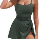 Blooming Jelly Womens One Piece Swimsuit with Swim Skirt Modest Swim Suits 2026 Slimming Bathing Suits (Large, Army Green)