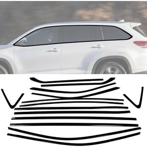 Stainless Steel Window Trim Chrome Delete for Toyota Highlander 2014-2019 Black Window Trim Blackout Kit