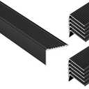 10 Pcs 36in x1.2in Stair Edge Protector,Aluminum Alloy L-Shaped Non-Slip Metal Stair Nosing,Indoor Outdoor Waterproof Tread Stair Nose Molding Stair Edging Stair Edge Trim (3Ft,Black,10 Pcs)