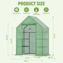 Walk in Greenhouses, 57 x 57 x 76 inch Green House, Greenhouse for Outdoors with Durable PE Cover, Portable Greenhouse with Shelves Stands,Green