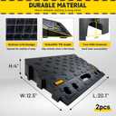 4" High 2 PCS Portable Car Curb Driveway Ramps, Heavy Duty Plastic Threshold Ramp for Wheelchair, Steps, Bikes, Motorcycles, Load Capacity 6600 LBS