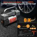 GSPSCN 6X Faster Inflation Tire Inflator Heavy Duty Double Cylinders with Portable Bag- Car AccessoriesMetal 12V Air Compressor Pump 150PSI with Adapter for Car, Truck, SUV Tires, Dinghy, Air Bed
