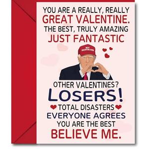 Funny Trump Valentines Day Card – Hilarious & Heartfelt Love Card for Boyfriend, Girlfriend, Husband, or Wife – Premium Quality Romantic Humor Card for Valentine’s Day or Unique Love Gift Pack of 2