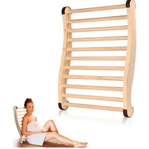 Upgraded Sauna Backrest, Sauna Accessories, S-Shaped Design with Backrest Sauna Chair, with Non-Slip Pads, Ergonomic Design, Suitable for Infrared Sauna Backrest and Barrel Sauna Backrest