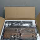 Somdot Tall Nightstand with Charging Station and LED Light for Bedroom, 3 Drawers Dresser with Fabric Bins for Bedside Kids Dorm Room Closet Laundry Entryway, Wood Grain Print (11.8"D x 15.7"W x 28.3"H (3 Drawers))