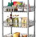 SINGAYE Shelf Storage Wire ShelvingShelves Rack Standing Units with Wheels Closet Organizers Metal Pantry Kitchen Laundry Room Adjustable 13.5" D x 13.5" W x 63" H Silver