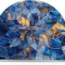 Stained Glass Blue Pattern Napkin Holder for Table Paper Napkins Holder Acrylic Tissue Dispenser Kitchen Dining Room Bathroom Party Car Decor (4.1x4.9x1.97in, NH041)