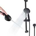 Hand Shower with Slide Bar, High Pressure 10 Setting Handheld Shower Head, Adjustable Height 24" Slide Bar, Wall Supply Elbow and 6.6ft Extra Long Shower Hose - Matte Black