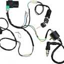 Wire Harness Wiring Loom CDI Ignition Coil Spark Plug Rebuild Kit for 50cc 70cc 90cc 110cc 125cc Stator CDI Coil ATV Quad Bike Buggy Go Kart