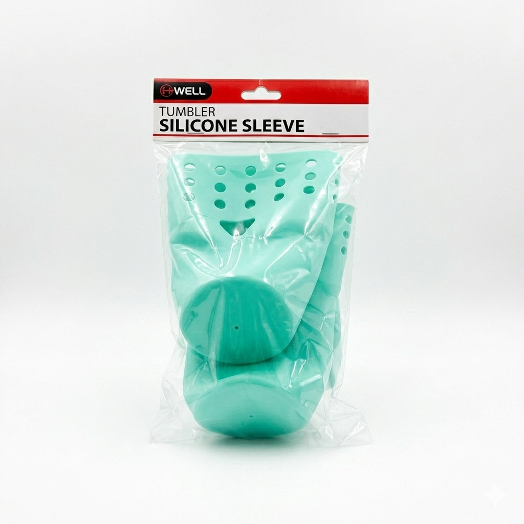 Bwell Tumbler Silicone Sleeve, Green Pack 3