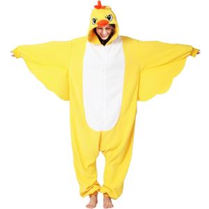 Adult yellow duck Onesie Costume Pajamas,animal Onesie Pajamas,Christmas Halloween yellow duck Onesie Pajamas (Medium)