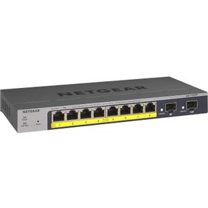 NETGEAR 10-Port PoE Gigabit Ethernet Smart Switch (GS110TP) - Managed, with 8 x PoE+ @ 55W, 2 x 1G SFP, Optional Insight Cloud Management, Desktop or Wall Mount, and Limited Lifetime Protection