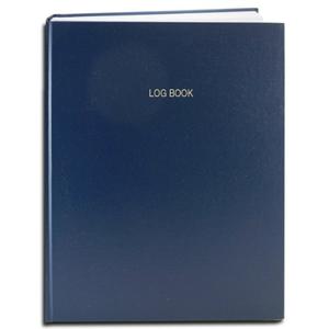 BookFactory Log Book/Multipurpose Log Book - 96 Pages 8'' x 10'' Blue Cover Section Sewn Hardbound (Made in USA)