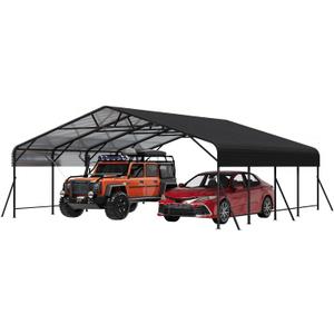 Metal Car Port, 20x20x9FT Metal Garage with Steel Frame, Heavy Duty Carports for Car, Boats and Tractor
