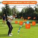 Orange 6 PCS Backyard Golf Game,Set with:6 Pop-Up Holes + 6 Flags + 12 Tee Boxes + 6 Game Balls + 1 Carrying Bag + 6 Connecting Ropes + 1 Scoreboard + 2 Clubs + 6 Golf Balls + 1 Manual,Outdoor