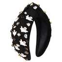Halloween Headband for Women Spooky Pumpkin Spider Ghost Headband Jeweled Rhinestone Crystal Knotted Headbands Embellished Wide Top Knot Headbands Halloween Hair Accessories Outfits Party Gifts