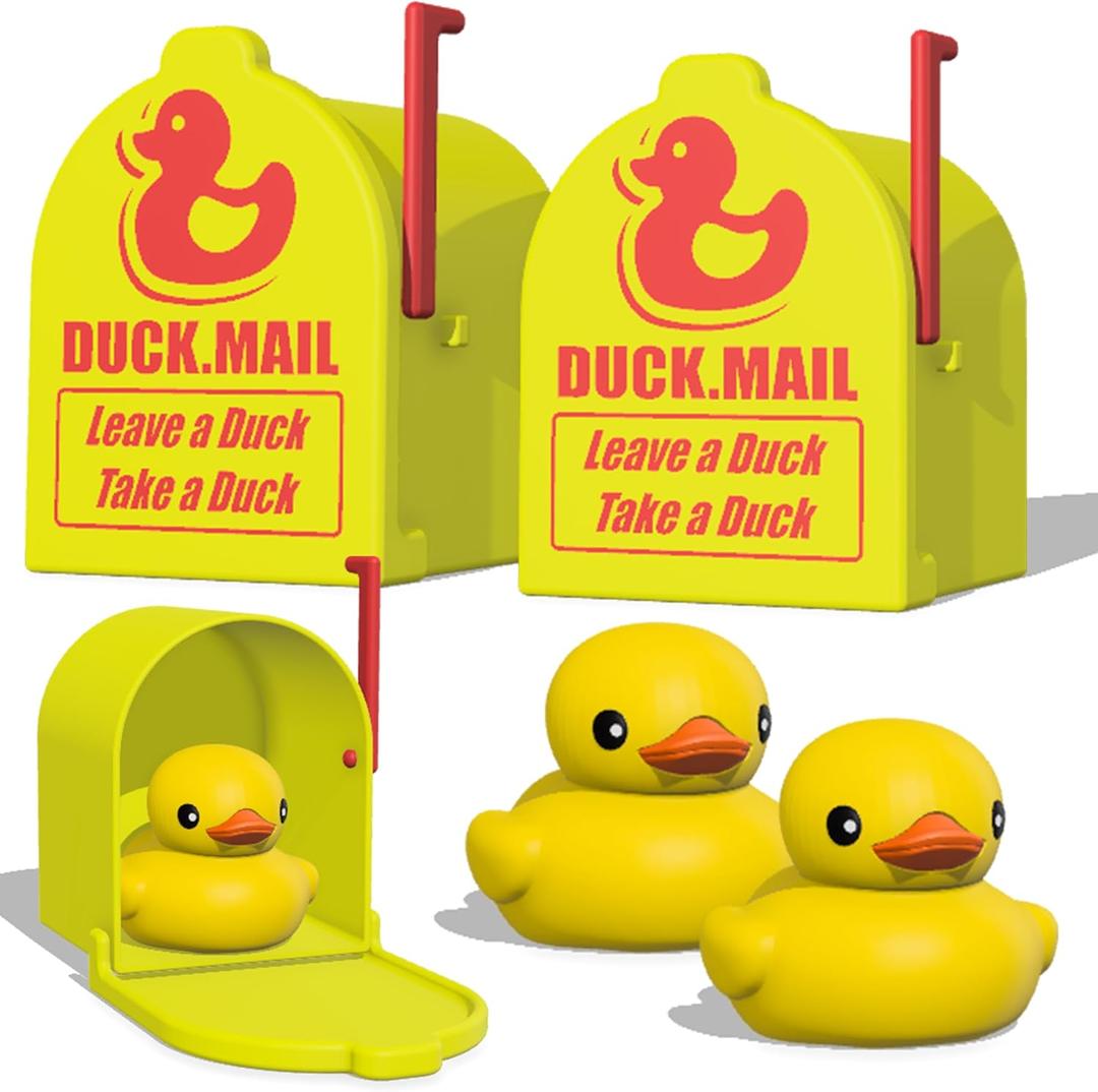 2PCS Cruise Duck Mailbox, Magnetic Wall Mount for Cruise Ship Cabin Door, Cute Decor & Interactive Toy for Duck Hunting Game, Gift for Cruise Lovers (Yellow)