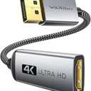 Warrky 4K DisplayPort to HDMI Adapter, Uni-Directional [Metal Case, Gold-Plated Pins] Display Port Source to HDMI Monitor Converter 1080P@120Hz Compatible for HP, AMD, NVIDIA Male to Female