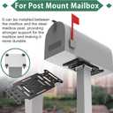 Universal Mailbox Mounting Bracket, Black Steel, Post Mount, 4mm Thick, Fits Most Sizes, Bottom Mount, Includes Hardware