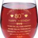 Inspirational 80th Birthday Gifts for Women Men 15oz Wine Tumbler Red Wine Glass Cup Behind You All Your Memories Before You All Your Dreams 1945 80 Years Old Birthday Present (80th)