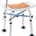 Shower Chair Bath Stool Seat 350 Lbs, Height Adjustable Bath Bench with Padded Seat for Seniors, Shower Stool Chair for Inside Shower, Shower Seat Stool with Heavy Duty Crossbar Support (Orange)