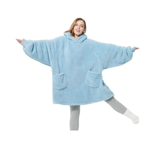 Bedsure Wearable Blanket Hoodie Mothers Day Gifts for Women, Warm Cozy Hoodie Blanket Sweatshirt for Adult Women Men, Sky Blue, Oversized
