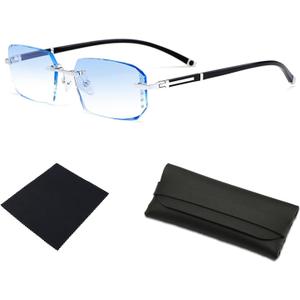 Clarity Blue Glasses, Automatic Adjustment Eye Glass, For Reading Eye Strain from Screen Computer Gaming Eye Glasses with Clear Frame & Travel Case(1Pcs)