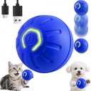 Interactive Self-Moving Pet Toy Ball - Motion-Activated Auto Rolling, Military-Grade Chew Resistant, USB-C Rechargeable for Dogs & Cats  (Blue, Small)