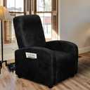 4 x ANARACHON Recliner Chair Covers Leather Look Recliner Cover 4-Piece Slipcovers for Small Reclining Chair Furniture Protector for Kids Dogs Pets Spandex Fabric Washable (1 Small Seater, 02 Black)