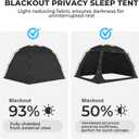 Alvantor Bed Tent, 93% Blackout Privacy Sleep Tent for Indoor Use, Easy to Set Up Dream Play Tents with 2 Doors, Portable Breathable Shelter for Kids and Adults, Black