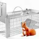 AMVOG Live Animal Cage Trap, Durable Humane Animal Trap for Squirrels, Weasels, Chipmunks, and Small Animals, Easy Catch & Release (1 Trap)