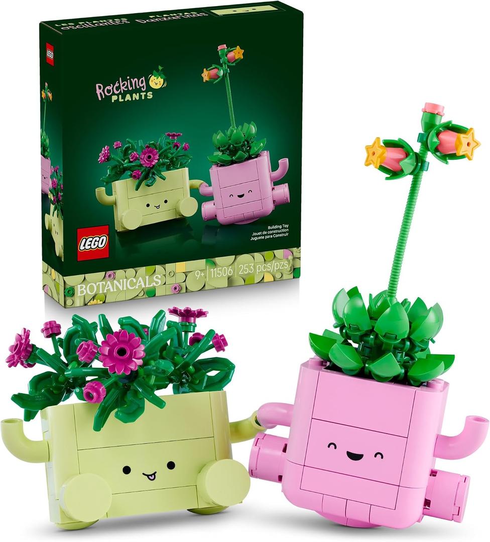 LEGO Botanicals Rocking Plants - Building Toy for Kids, Girls & Boys, Ages 9+ - Decor for Dorm Desk or Shelf - Housewarming Gift Ideas - 11506