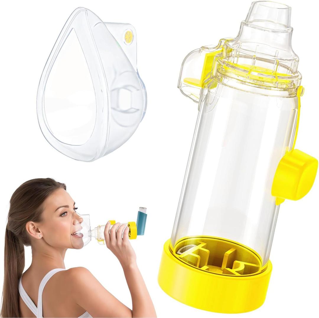 Inhaler Spacer for Adult and Kids NESSI OTC SPACER (Yellow/Adult)