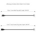 2 x 2 Pcs USB A Male & Female Plug Aluminum Foil Shielded Twisted Pair Bare Wire Open End Cable 6.6Ft(200cm) 4 + 1cores Power and Data Transmission Pigtail Repair Tin on The Tail Cable Cord