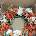 22 Wreaths for Front Door, WELL KNOWN Flowering Fall Wreath for Front Door, Silk Peony Wreath as Front Door Decor, Wall Hanging Home Party Wedding Porch Decor & Gift (Burnt Orange & Champagne)