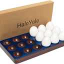 Wooden Egg Holder Countertop, and Deviled Tray - Tabletop Display Refrigerator Storage, Countertop for Fresh Eggs -18 Rack, Blue