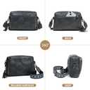 Womens Crossbody Purses,Vegan Leather Medium Cross Body Purses Bag for women,Crossbody Messenger Bag Built in Wallet (Black Blue)