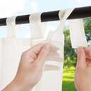 RYB HOME Detachable Tab Top Outdoor Sheer Curtain Privacy Outdoor Indoor Curtain for Patio Door Gazebo Porch Lanai Pavilion Canopy Bed Beach, Beige, 1 Rope, W 54 x L 96 inches Long