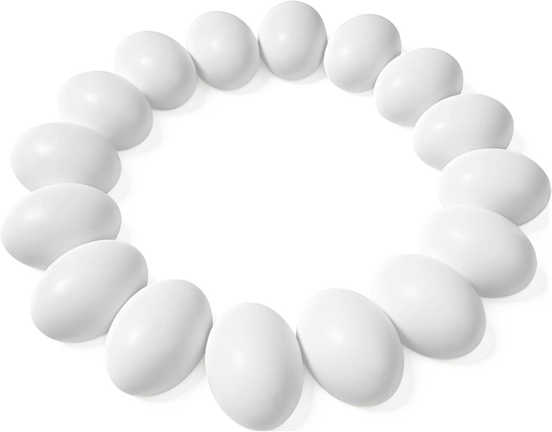 JOYIN 36 Pcs Easter White Wooden Egg, Fake Eggs Plain Decorating for DIY Paint Your Own Egg Decor, Easter Craft, Basket Stuffers, School Activities Supplies