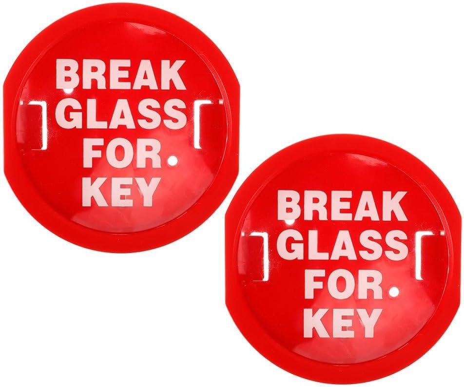 Housoutil 2PCS Emergency Key Box Breakable Glass Fire Safety Wall-Mounted, Wall-Mounted Break Glass Lock Box for Home/Office