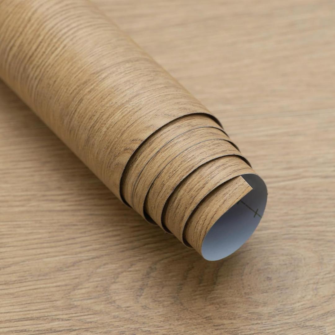 157x31 Wide Peel and Stick Wallpaper Thick Brown Wood Grain Contact Paper Self Adhesive Waterproof Faux Wood Wallpaper for Bedroom Bathroom Kitchen Walls Textured Wallpaper Renter Friendly