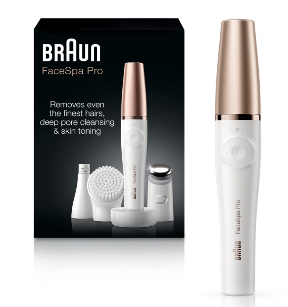 Braun Face Epilator Facespa Pro 911, Facial Hair Removal for Women, Hair Removal Device, 3in1 Epilating, Cleansing Brush and Skin Toning with 3 Extras