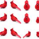 12pcs Cardinal Decor Red Cardinals Bird Clip on Christmas Tree Ornament Artificial Feathered Fake Birds Ornament for Home Decoration, Wreath, Craft - YM05C