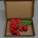 10PCS Red Artificial Poppy Flowers Fake PU Floral Stems Real Touch Silk Like Wedding Memorial Day Decor Bouquet Centerpieces Home Arrangements